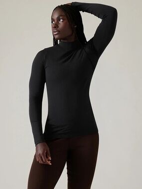 NWT Athleta Renew Seamless Mock Neck Top | Black